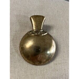 VINTAGE MONET GOLD TONED METAL FLOWER POSY HOLDER BOTTLE FUR CLIP PIN OR BROOCH